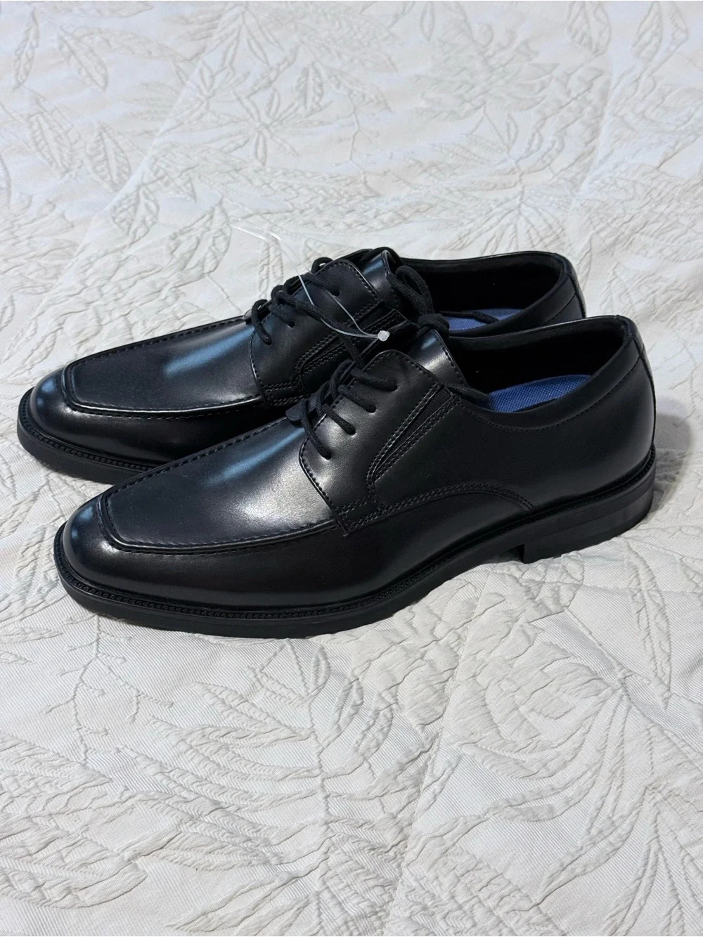 Kenneth Cole Reaction Mike Black Faux Leather Lace-Up Oxfords Size 9